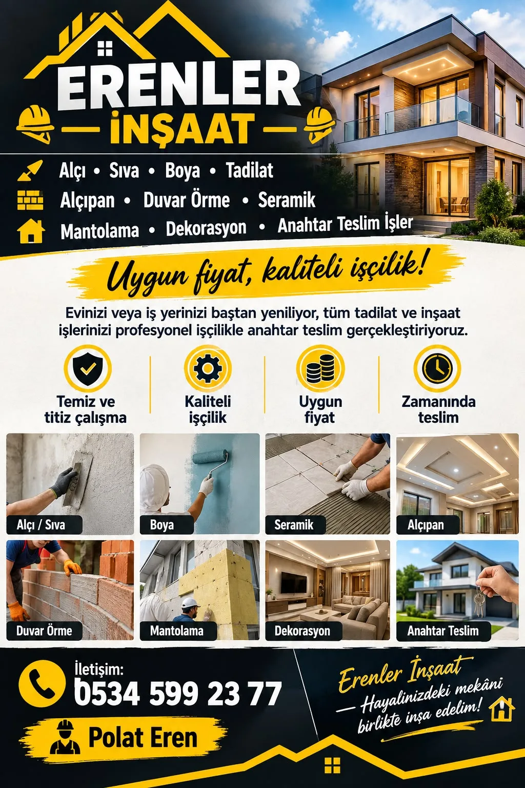 Araç, dekorasyon ve tadilat işleri bir arada